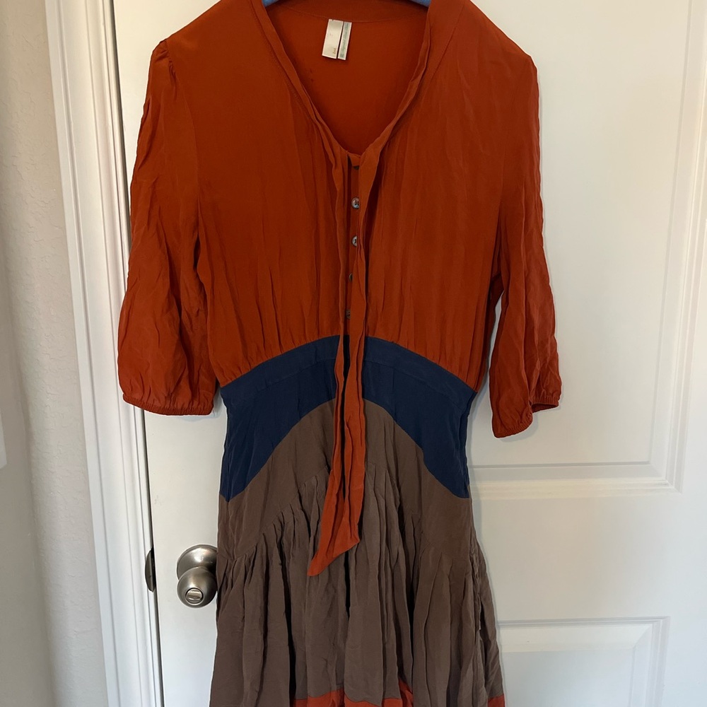 Chic Orange Button-Up Blouse